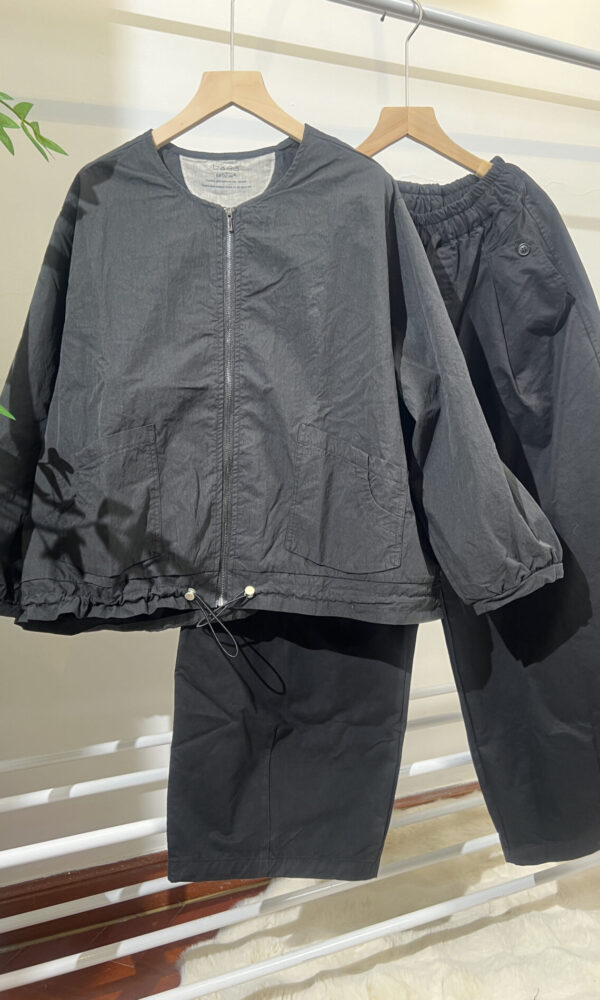 봄 여성 코튼 면야상 밴딩 와이드팬츠 세트 루즈핏 데일리룩 투피스